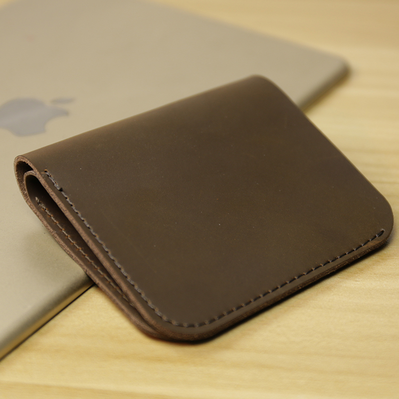 Männer retro Kurze Brieftasche Ultra-dünne Jahrgang Kleine Geldbörse Teilt Leder Kreditkarte Halfter Männlich Schlank Hochwertige Geld Tasche: Himmel Blau