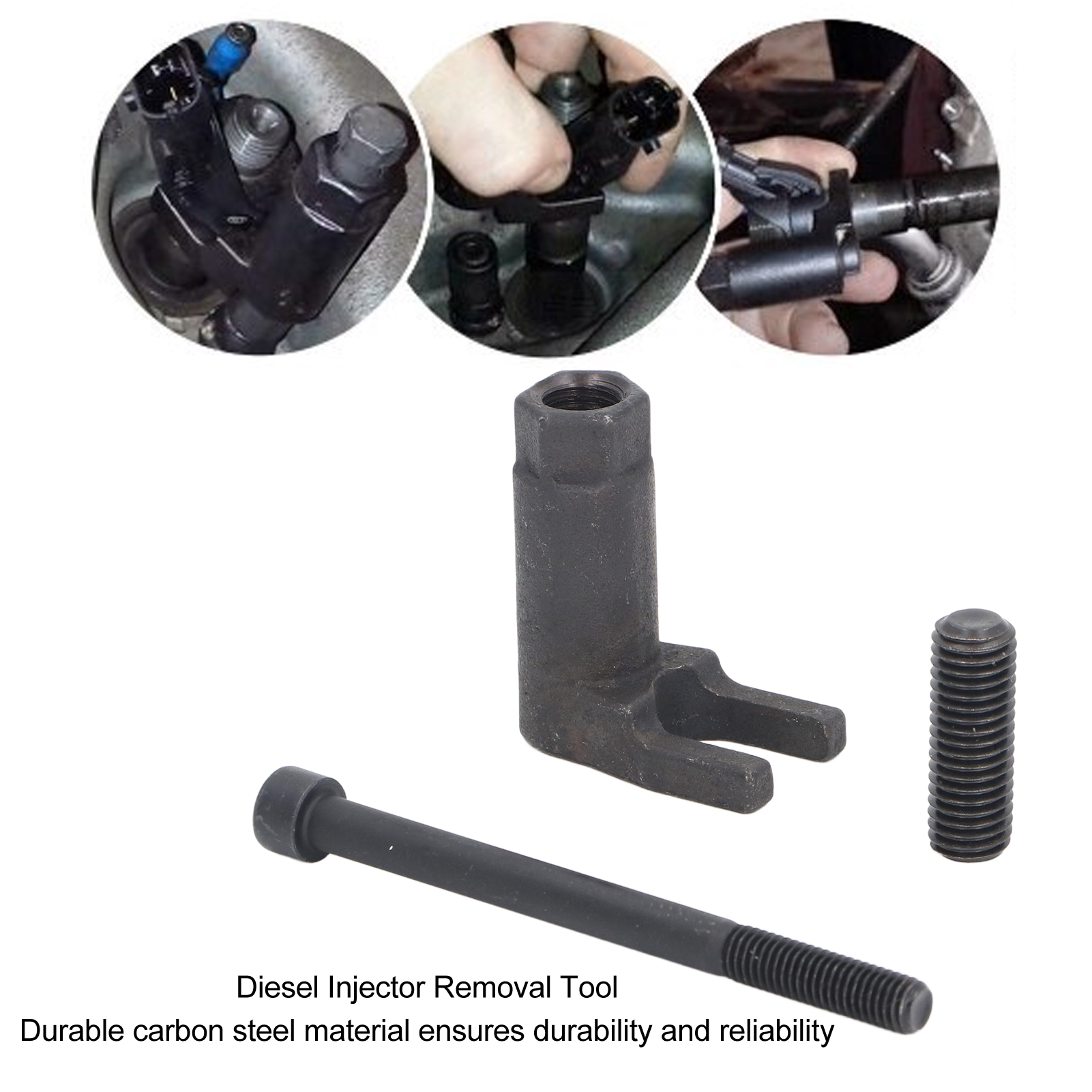 Kit di attrezzi per la rimozione degli iniettori diesel, smontaggio facile ed efficiente, estrattore per iniettori in acciaio al carbonio, attrezzo per lo smontaggio degli iniettori di carburante