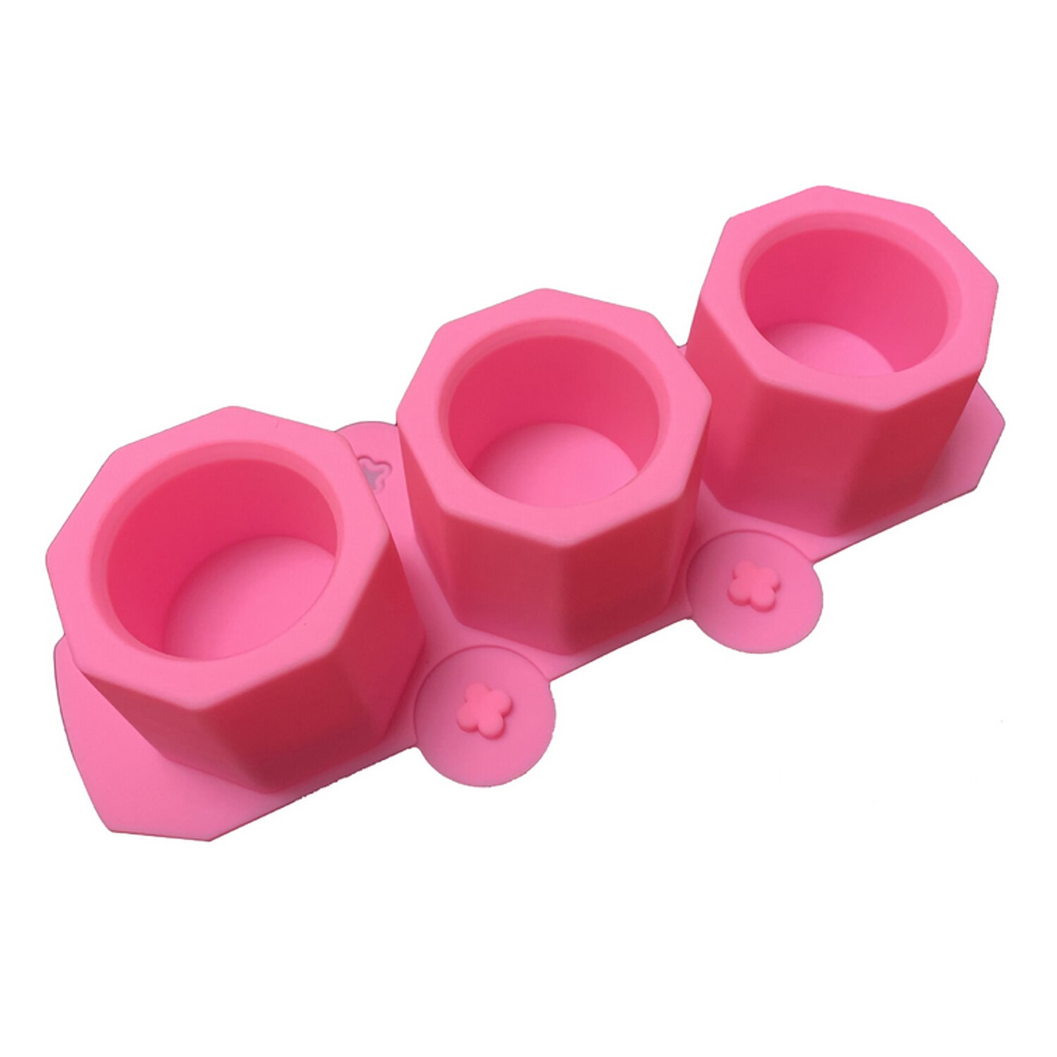 3-Slot Silicone Molds Succulent Plant Flower Pot Moulds for Making Candy Clay Candle Holder DIY Concrete Ceramic Crafts: Pink