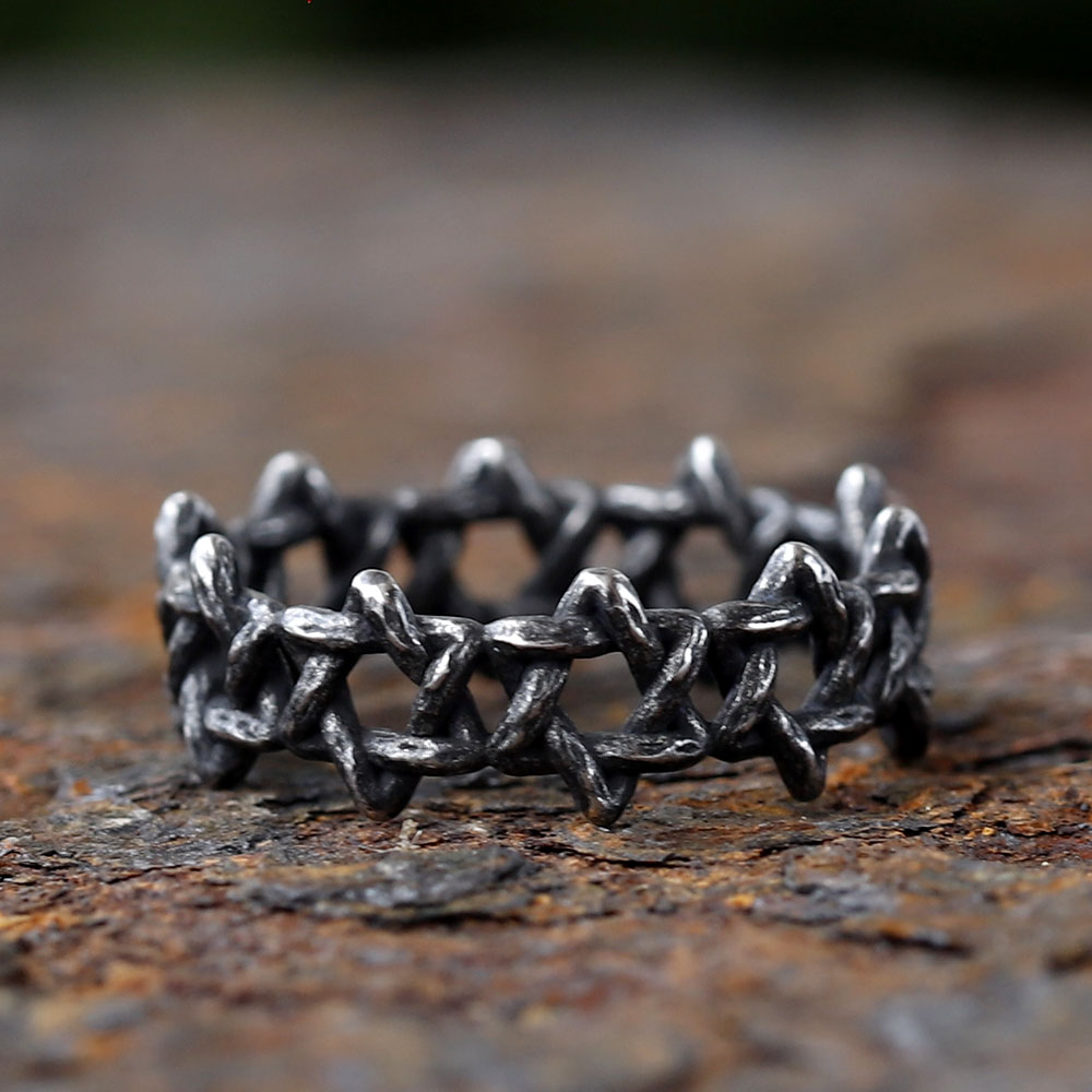 Anillo de pareja de espinas irregulares de acero inoxidable 316L con personalidad, anillos de dedo Retro para hombre y mujer, de joyería para amantes 2024