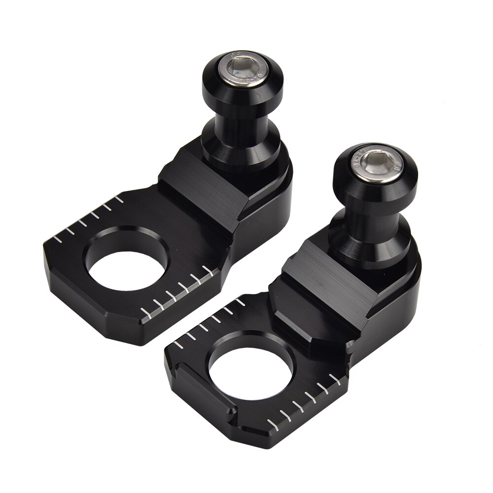 CNC Racing Axle Block Slider Swingarm Spools Chain Adjuster For Kawasaki ZX10R ZX6R: Black