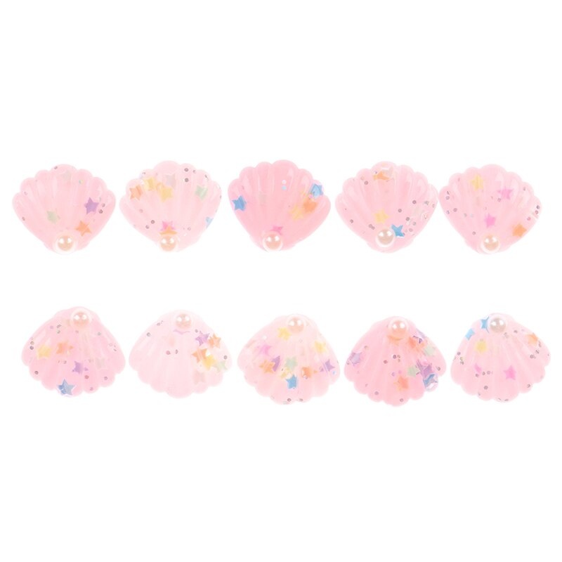 10 st / parti 25*28mm diy glänsande harts abs pärla snäckskal platt bak cabochon diy telefon / hantverk scrapbooking dekoration: A5