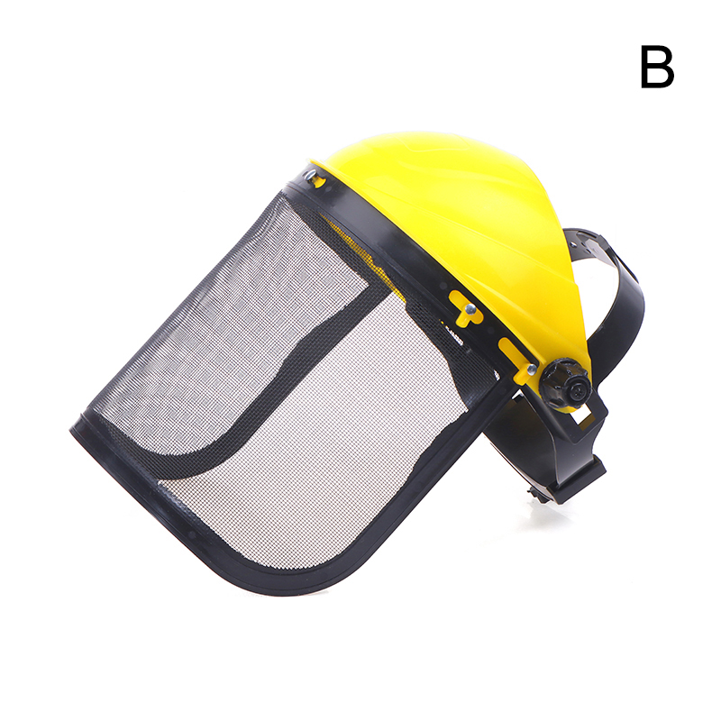 Roestvrijstalen Tuingras Trimmer Veiligheidshelm Hoed Met Volledig Gezicht Mesh Beschermmasker Voor Bosmaaier: GRIJS