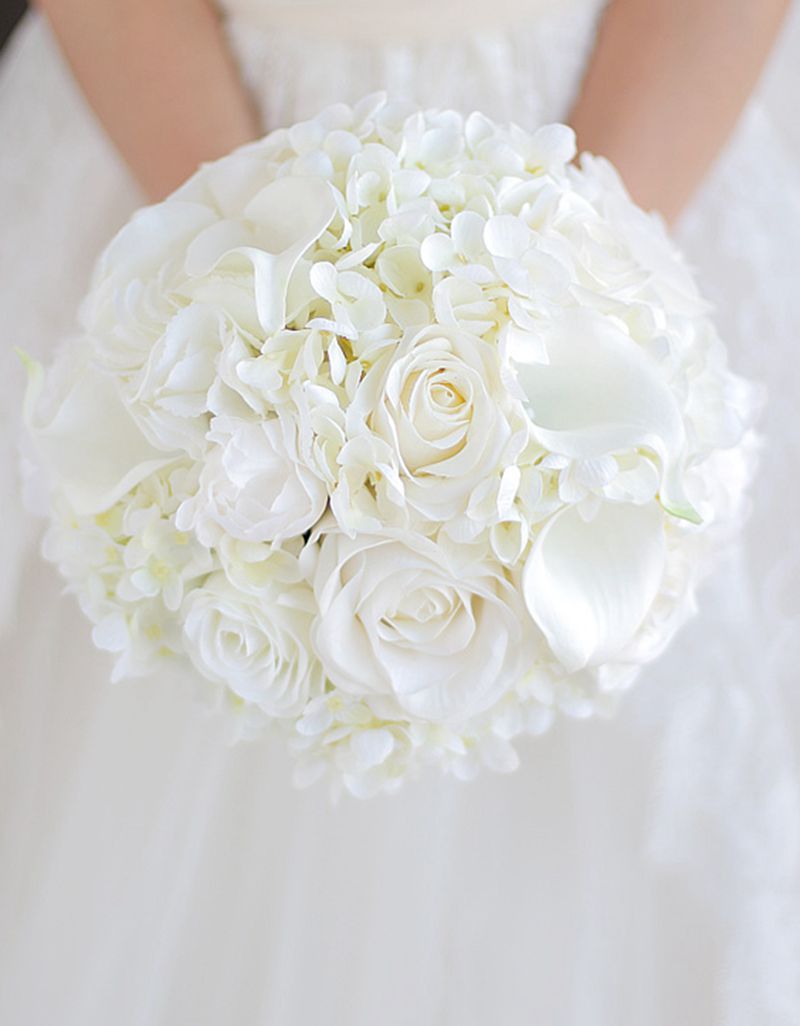 Pink Rose Wedding Flowers Bridal Bouquets Artificial Wedding Bouquet Bridesmaid flower Bridegroom Corsage De Mariage Rose: Bridal Bouquet