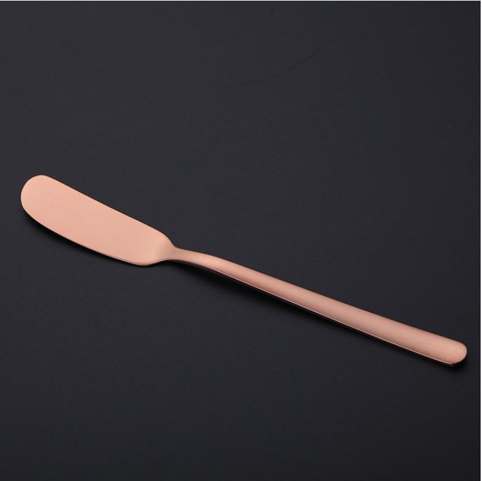 Roestvrijstalen Mes Boter Cutter Schraper Gebruiksvoorwerp Jam Spreader Spatel Ontbijt Tool Fondue Kaas Rasp Snijmachine: Rose Gold