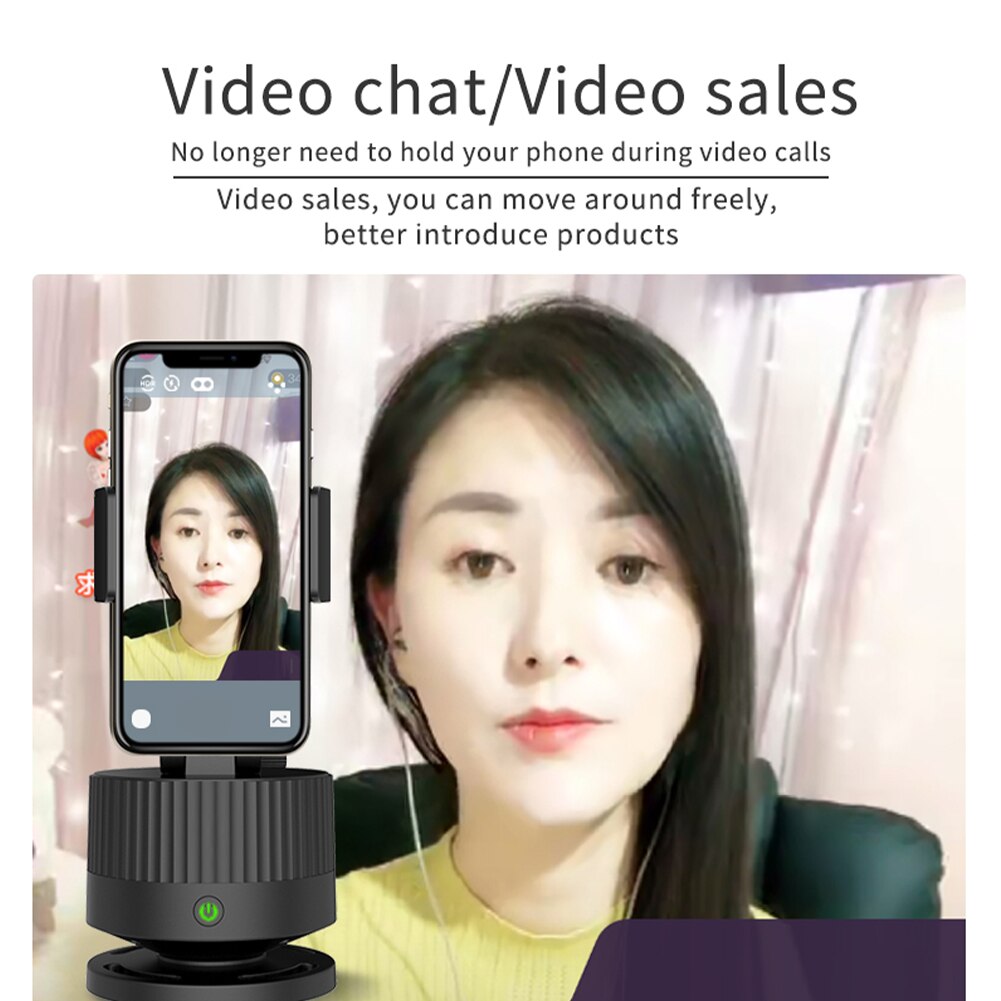 Photography Hands Free Auto Face Tracking Video Recording Gimbal Stabilizer Desktop Universal Live Broadcast 360 Degree Rotation
