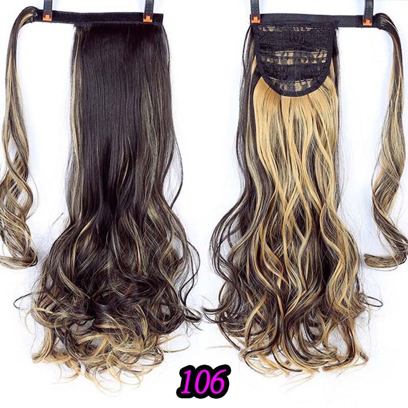 Xuanguang 24 pulgadas de largo pelo rizado pelo sintético pelo Cola de Caballo extensión de pelo de alta temperatura de fibra: 106