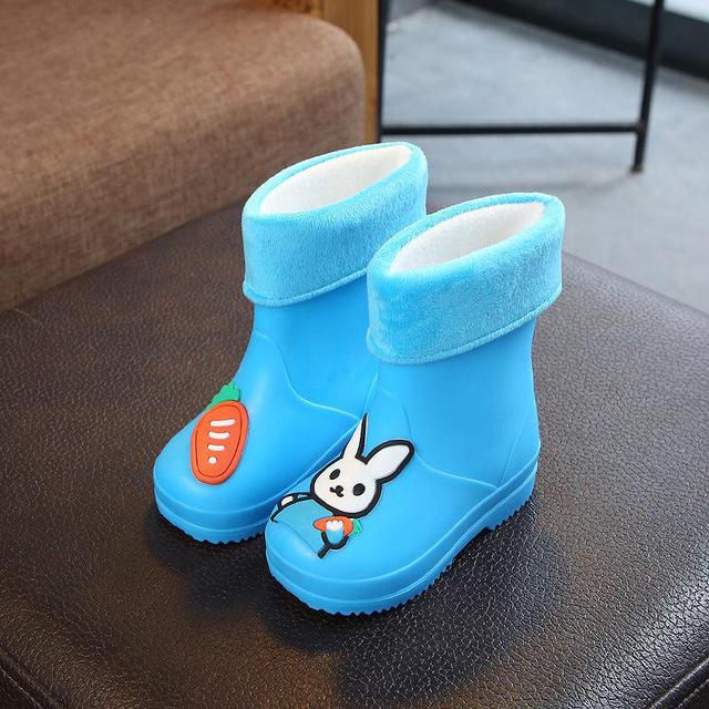 Kinderen Regenlaarzen Pvc Waterdichte Kids Peuter Schoenen Candy Kleur Antislip Water Schoenen Jongens Meisjes Baby Rubber Laarzen 020: Blauw / 9.5