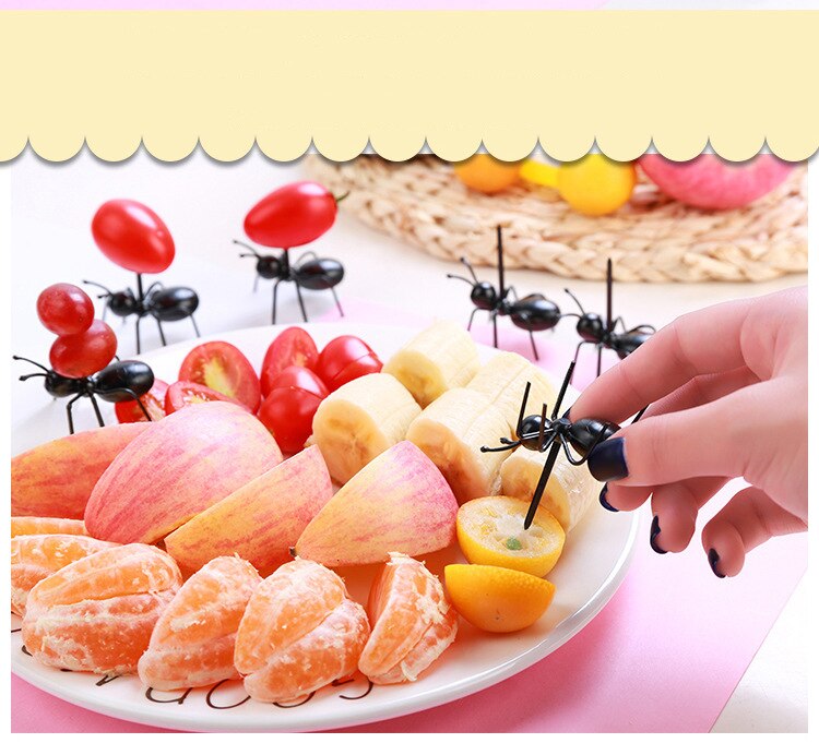 Food Grade 12pcs Ant Fork For Fruit Dessert Cake Toothpick Safety Environmental Protection Funny Fruit Toothpick