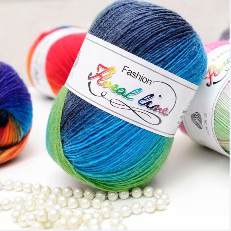 Regnbue 100g bolde garn baby strikning super blød uld tråd chunky strikket håndværk bulky hånd sweater hæklet