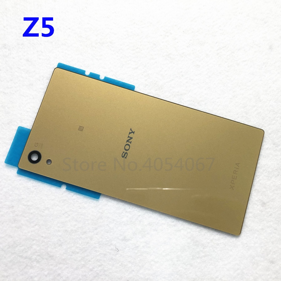 Cubierta trasera de la carcasa de la batería de cristal para Sony Xperia Z5 E6603 E6633 E6653 E6683, piezas de repuesto, cubierta de la puerta trasera