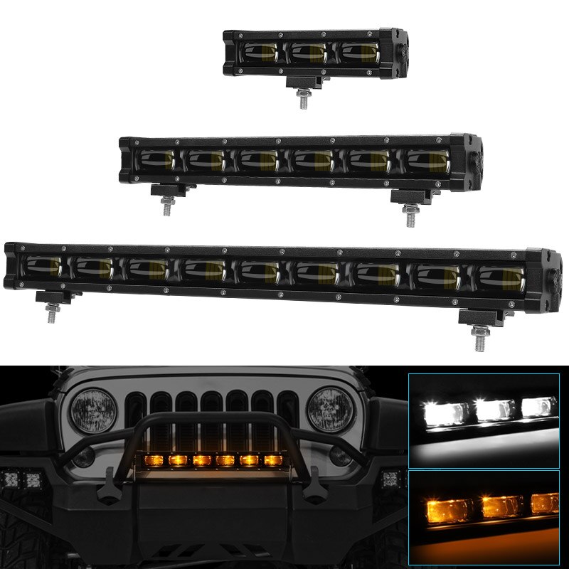 6D Lens 8 14 20 Inch Enkele Rij Led Licht Werk 4X4 Offroad Amber Wit Led Licht Bar voor Offroad 4WD Truck Atv 12V 24V Barra Led