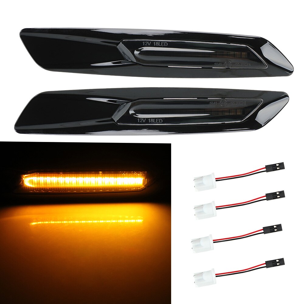 Blinklyslys signallampe et par førte bil dynamisk sidemarkør blinklys til bmw  e60 e61 e81 e82 e88 e90 e91 e92 e93: Stabil