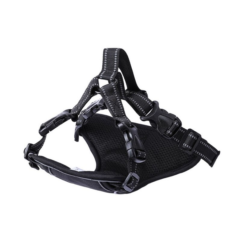 Hond Veiligheid Vest Harnas Hond Verstelbare Auto Veiligheid Mesh Harnas Reizen Riem Vest met Huisdier Autostoel Borst Riem leash Rope: Black / M