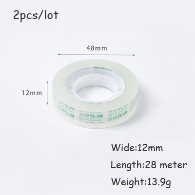 Sharkbang 2 Stks/partij 12Mm 18Mm Breedte Huisdier Transparante Sticker Tape Adhesive Handbook Sticky Hand Scheuren Tapes School Leveranciers: 12 wide 2pcs