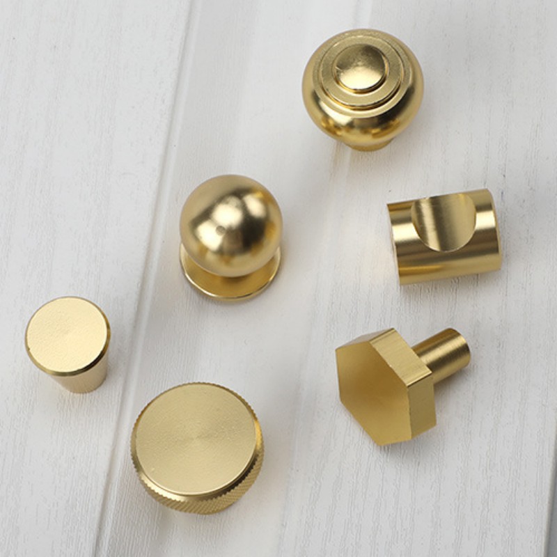 Manija de un solo orificio de aluminio dorado, cajón de armario moderno, perilla redonda, muebles de armario de cocina, manija de puerta pequeña, decoración del hogar