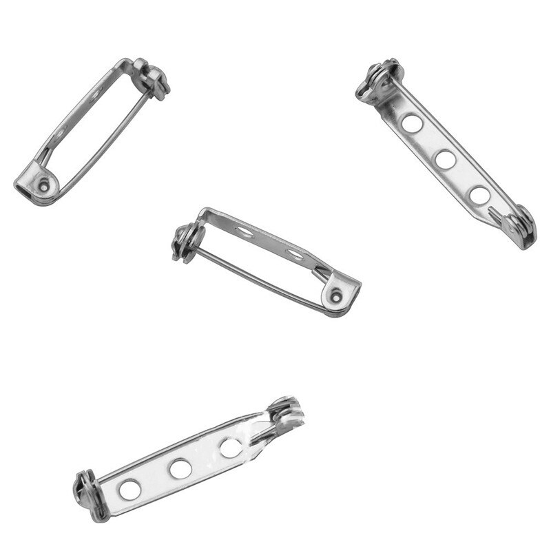 20 stücke 20/25/32/38mm Länge Edelstahl Clip Basis Stift Sicherheit Stift Brosche einstellen leer Basis für DIY Schmuck Machen