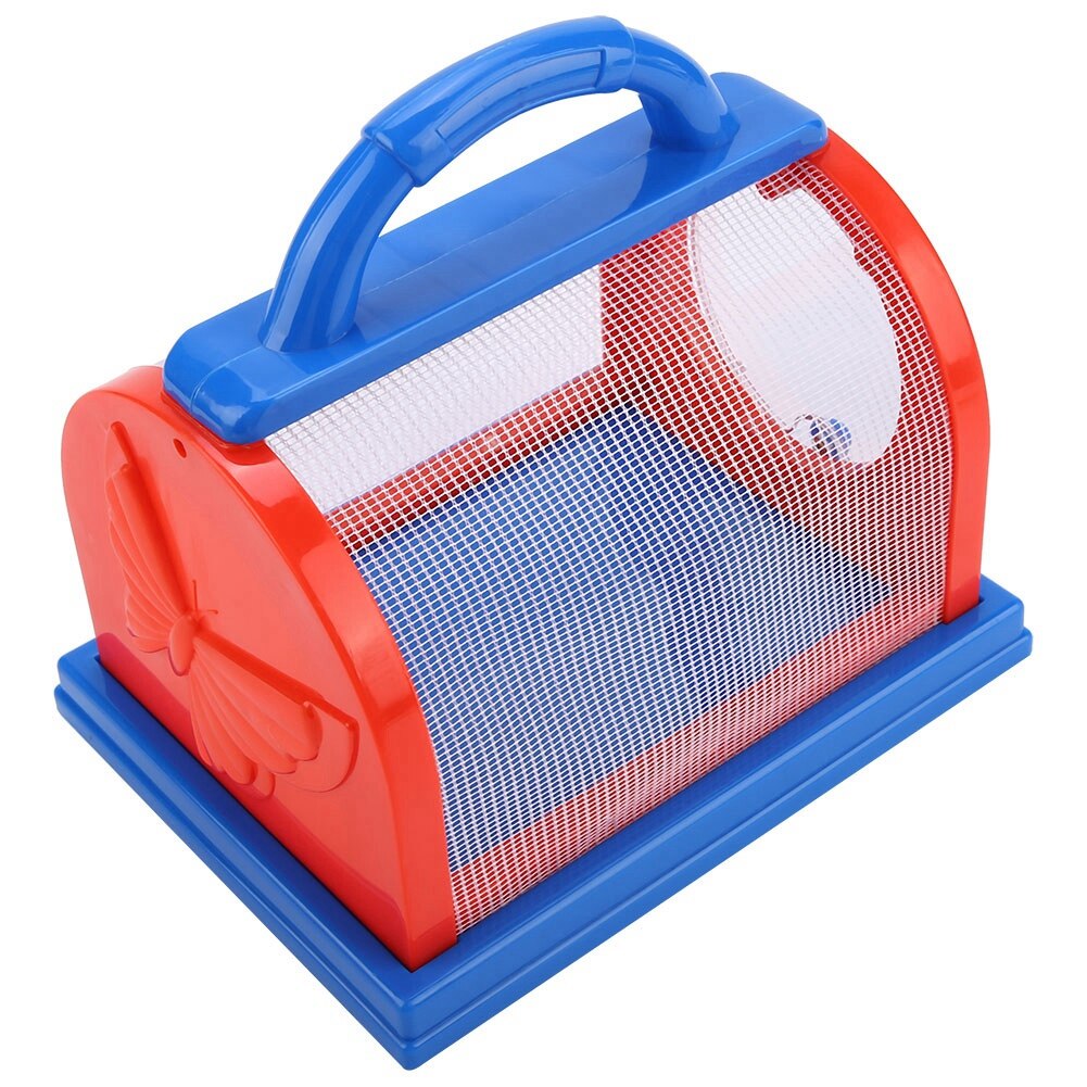 Insect Kooi Outdoor Handvat Draagbare Bug Huis Voor Kinderen (Rood &amp; Blauw, Accessoires Willekeurige Kleur)