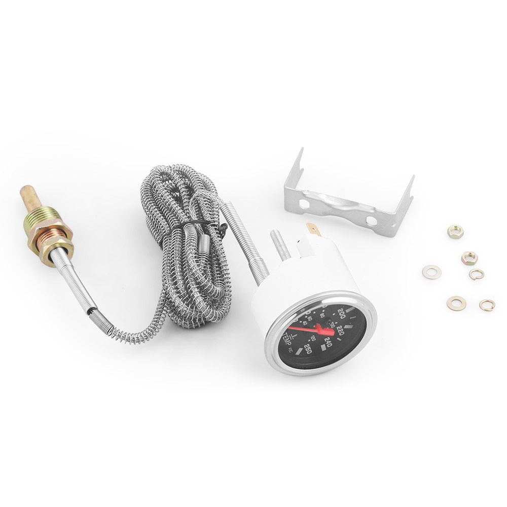 2" 52MM Mécanique 40-120 ℃ /100-250 ℉ Jauge de température de l'eau 12V, compteur de voiture avec capteur NPT 1/2