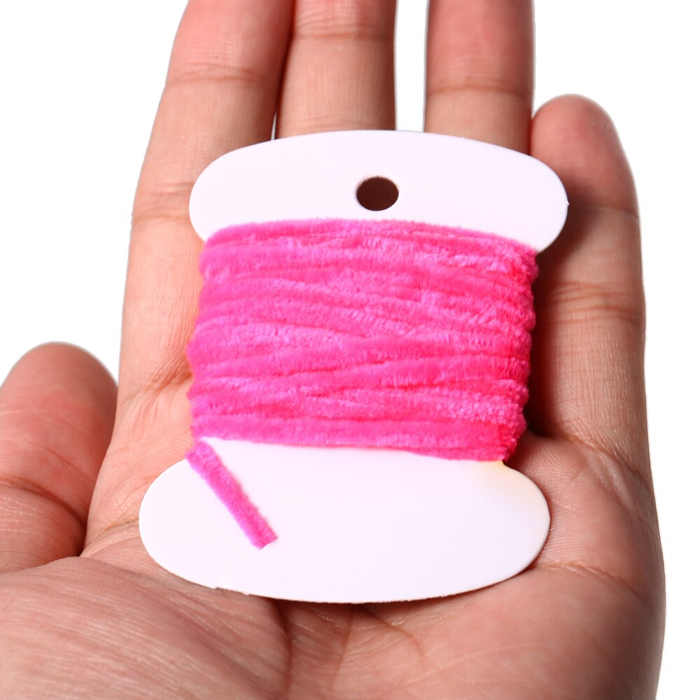 8PCS 3.0m Fishing Flies Tying Body Material Fly Tying Tinsel Chenille For Woolly Bugger Worms Rayon Chenille Yarn Fly Fishing