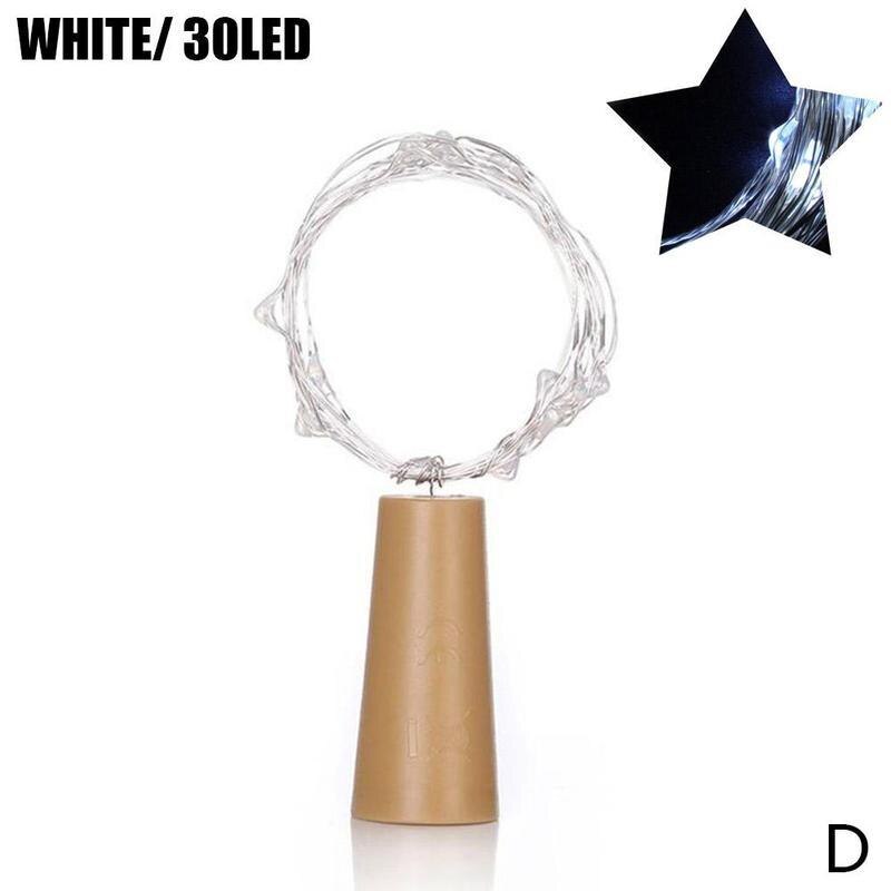 Decorative Small Lantern LED Wine Bottle Fairy Light * Batteries 3 LED AG13/ Weddin Cork Christmas LR44 Shaped String WITH R6H1: white 30led