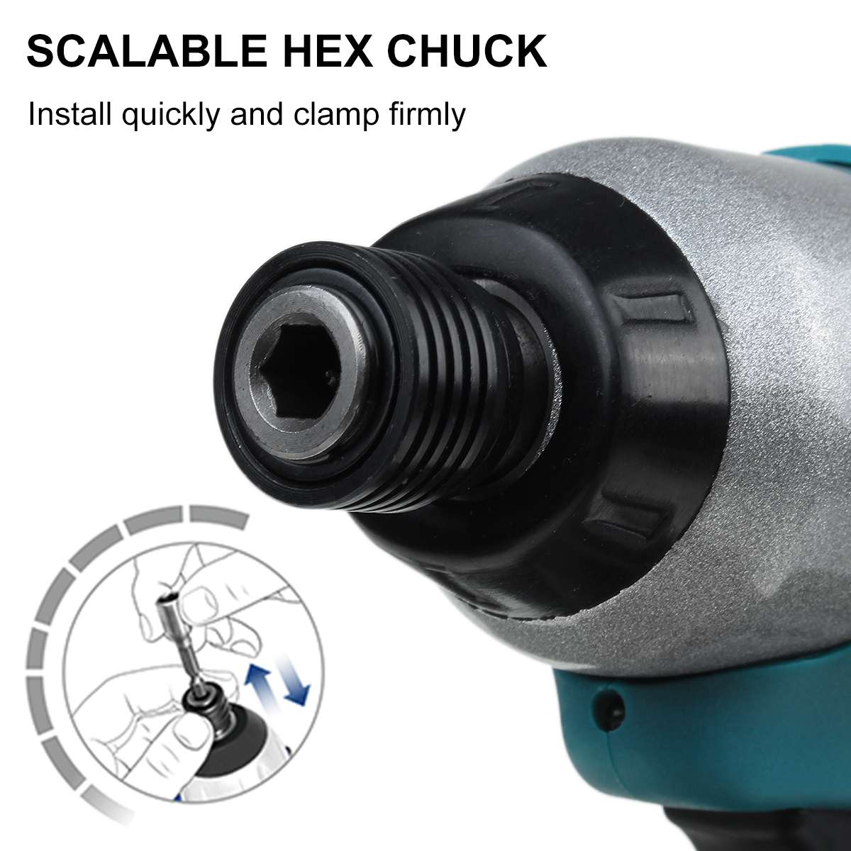 Electric Cordless Screwdriver Variable Speed Household Handheld Power Tool with LED Torch For Makita Battery