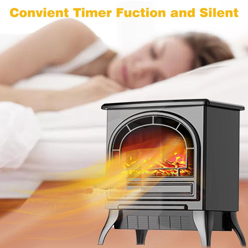 Chimenea eléctrica de 350mm x 222mm x 422mm, 1800W, calentador empotrado móvil para el hogar, simulación de llama 3D