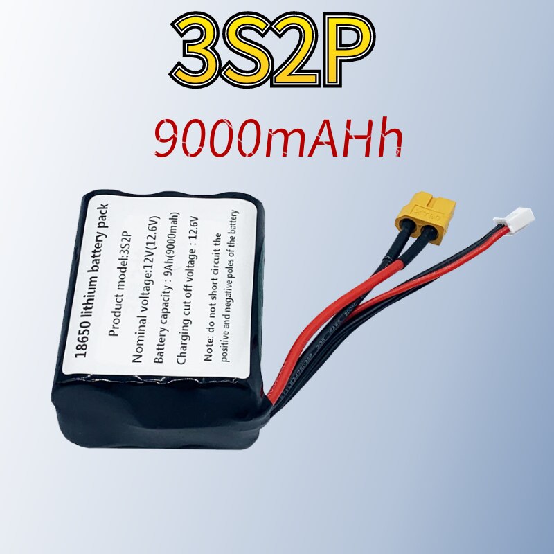 2021New 12V Battery12.6V 9000mAh 3S2P Li-ion Utilisation Unicellulaire NCR18650GA Combinaison Appropriée pour Parrot Disco et Divers Drones