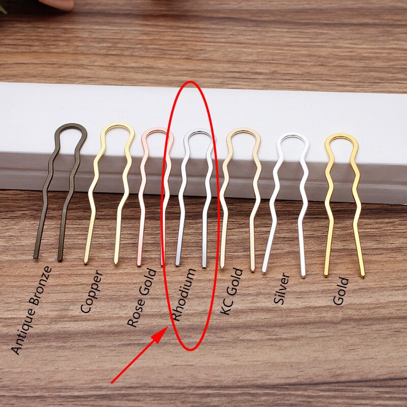 10pcs Hair Sticks - 70mm Copper Hair Pins - Handmade Plant Ornaments - Bridal Hair Accessories for Women: 10pcs Rhodium