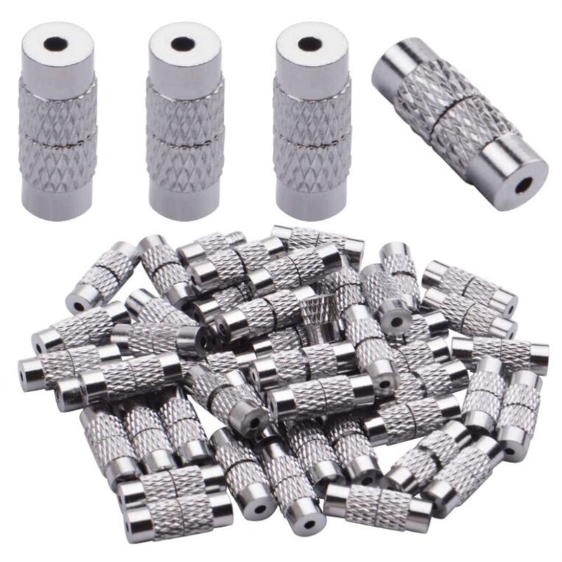 20pcs 12x4mm Brass Screw Clasps Barrel Clasps Cord End Caps Jewelry End Tips Connectors for Bracelet Necklace Making Accessories