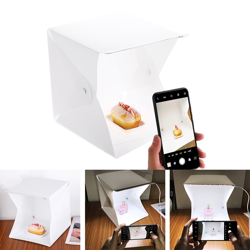 Folding Portable Mini LED Photo Studio Photo Photography soft light box Tent Backdrop Cube Box Photobooth Props Small Sizes