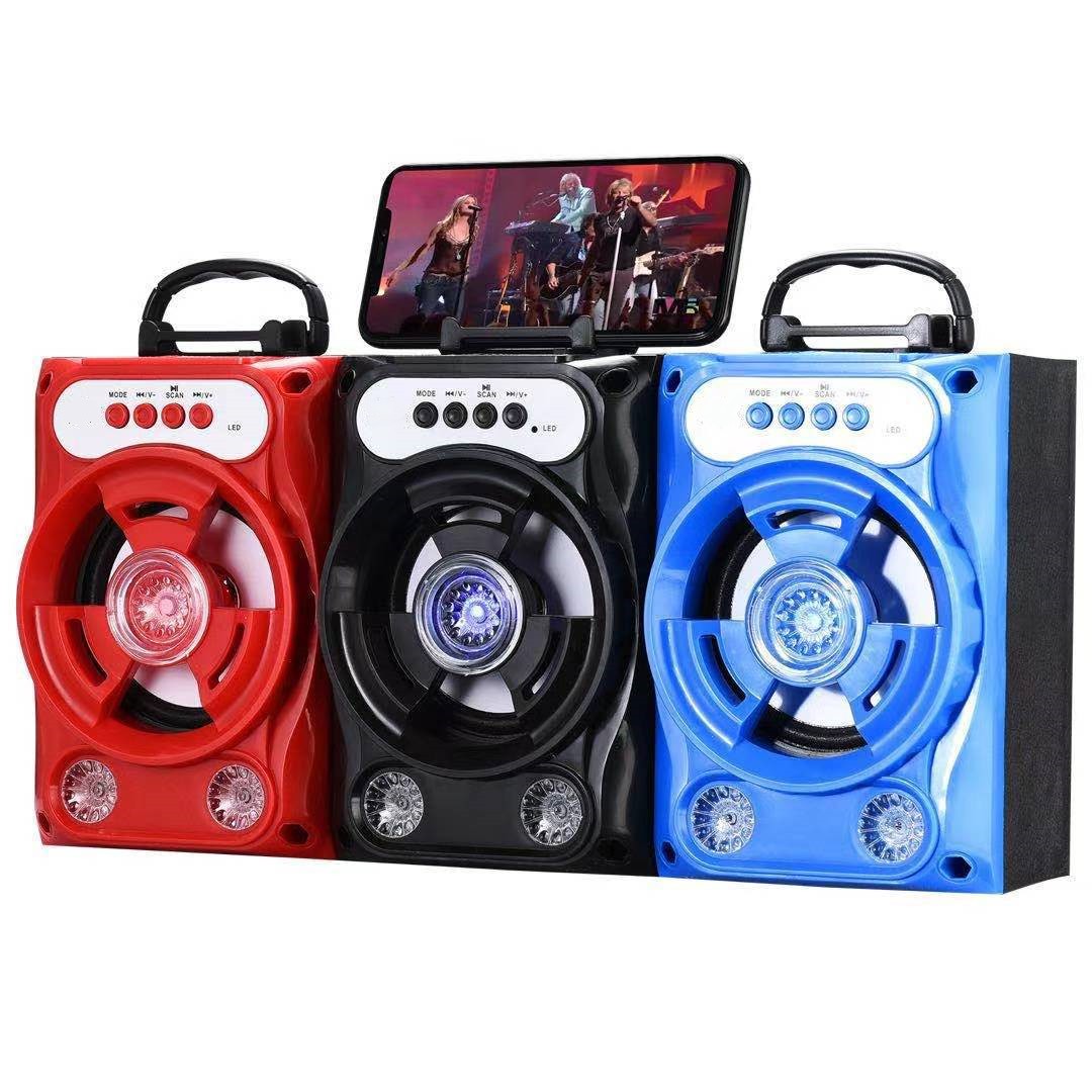 Altavoz bluetooth 2023, caja portátil para exteriores, altavoz cuadrado con micrófono, tarjeta de canción k, orden ador, subwo