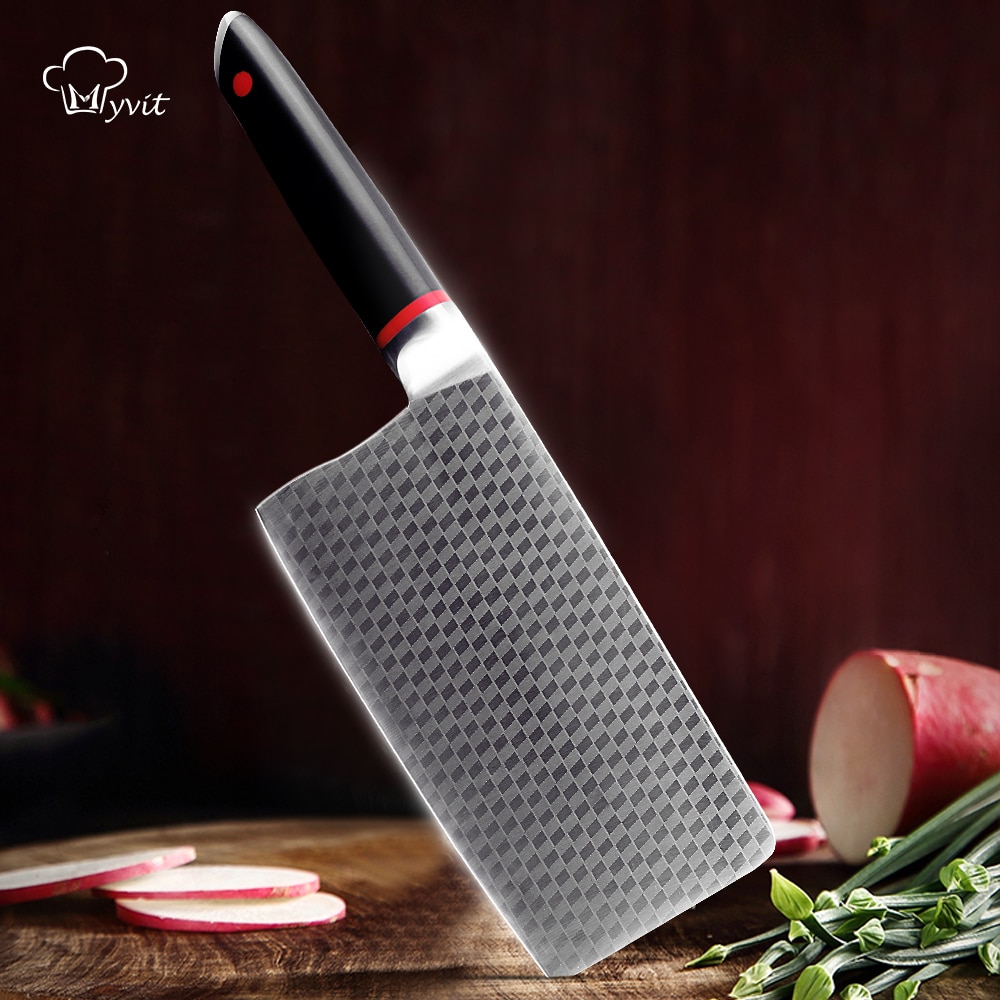 Chef Knife Kitchen 3 Layer Composite steel High-carbon Clad Steel Chinese Knives Cleaver for Filleting Slicing Broad Butcher