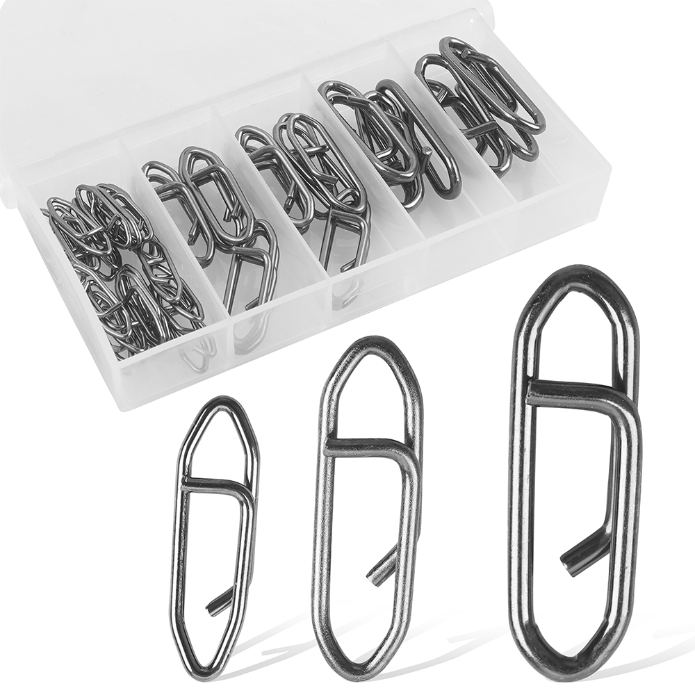 50 Stuks Power Vissen Clips Vissen Snelheid Clips Hoge Sterkte Vissen Lokken Clips Rvs Quick Change Snelle Link Clip Snaps: Default Title