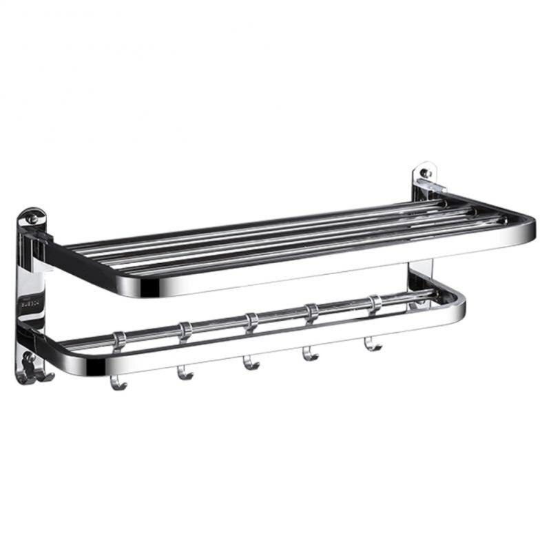 40/50/60Cm Handdoekenrek Muur Gemonteerde Badkamer Handdoek Organizer Storage Rack Hanger Plank Handdoeken Houder voor Badkamer Accessoires: 60cm