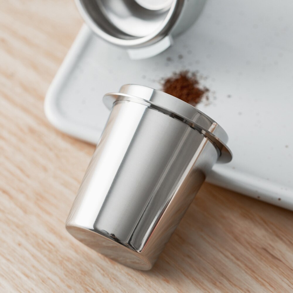 Rostfritt stål doseringskopp kaffe pulver matare passar 58mm kaffemaskiner kaffe mottagande kopp kaffe utrustning cafetera
