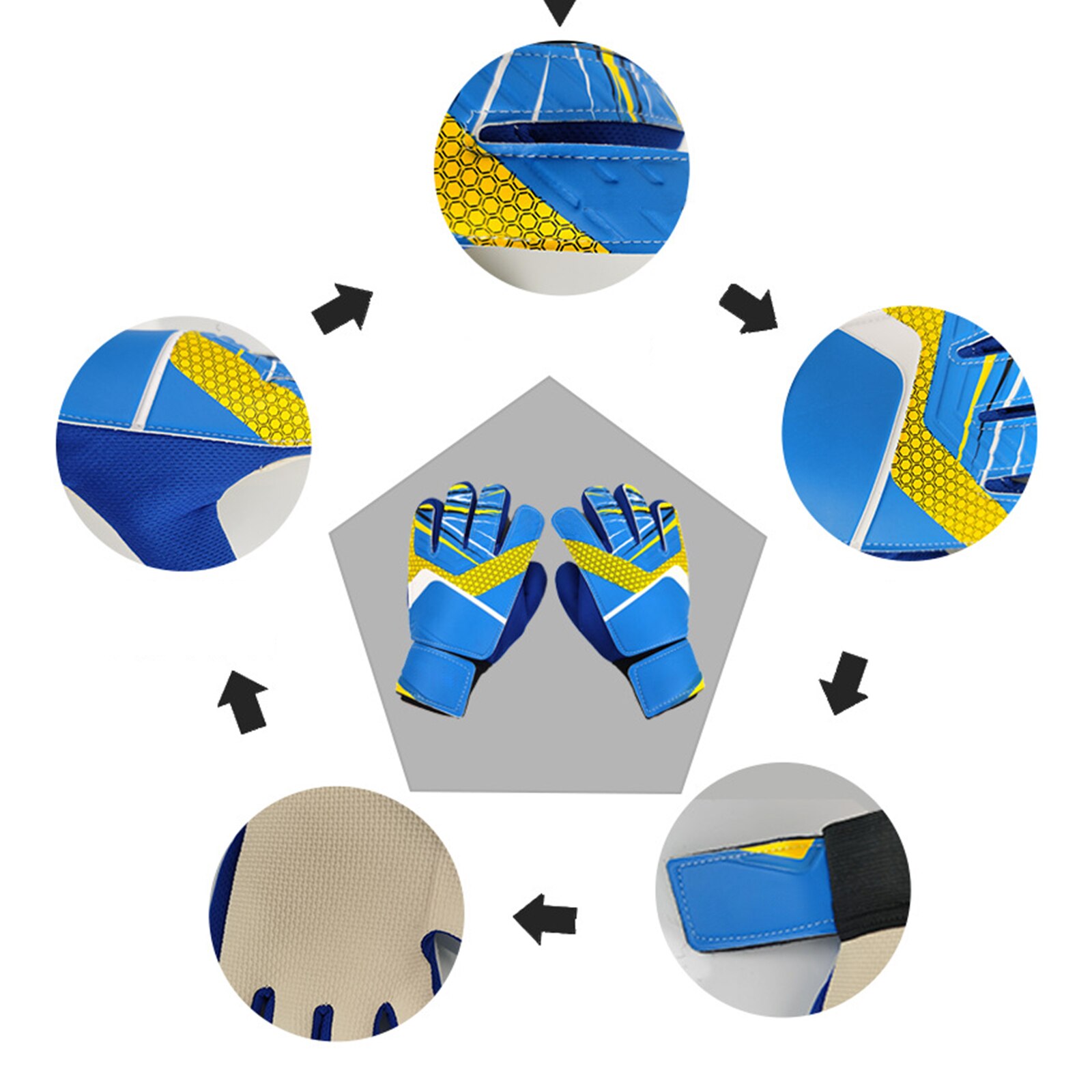 Children Goalkeeper Gloves Kids Goalie Soccer Gloves 5 Fingers Protection Non-slip Boys Soccer Latex Gloves