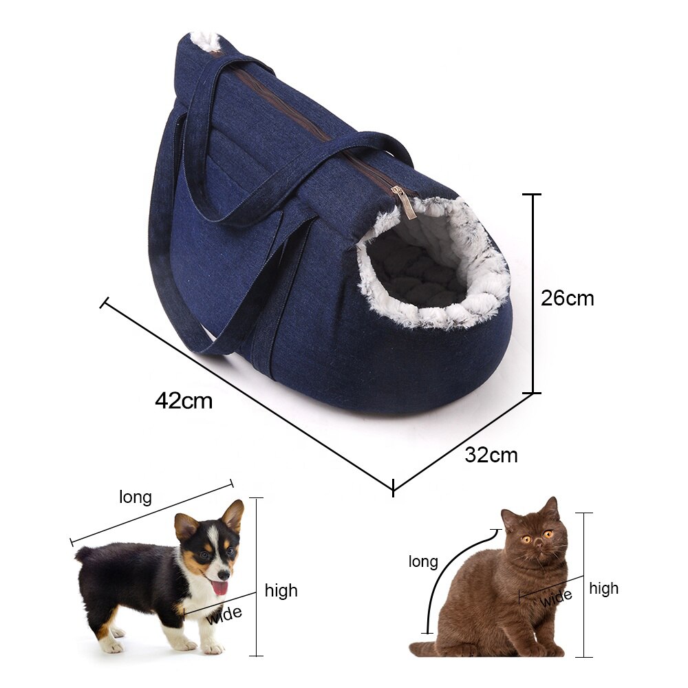 Huisdierendraagtas voor katten, draagtas voor katten, rugzak voor katten, handtas, reistas, kleine tas, pluche puppybed, huisdierproducten, gatos: Blauwe kattenzak