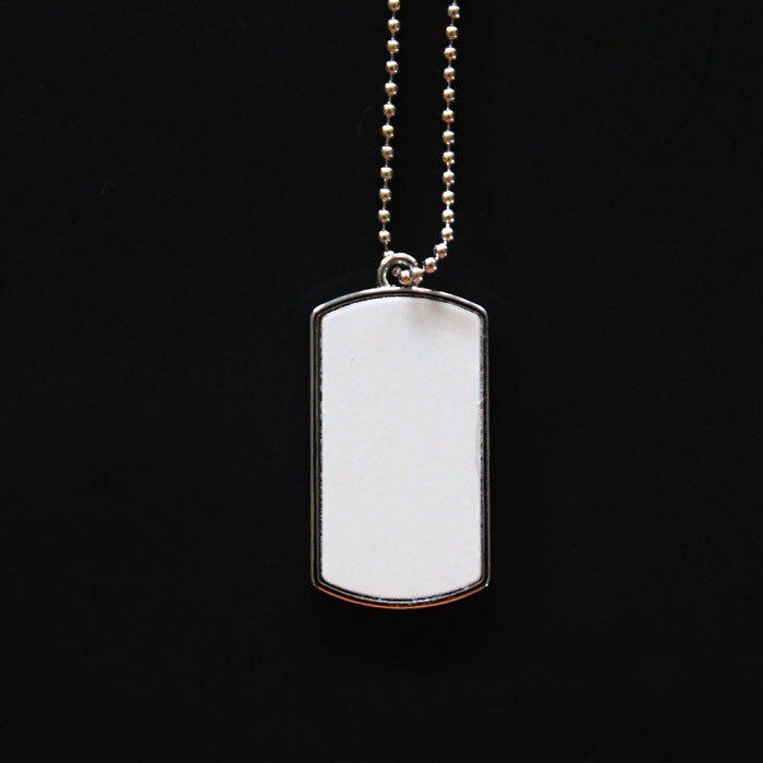 10 st sublimering blank metall hundmärke hängande halsband värmepress transfertryck dubbelsidig utskriftsbar med kedja: Dt -04