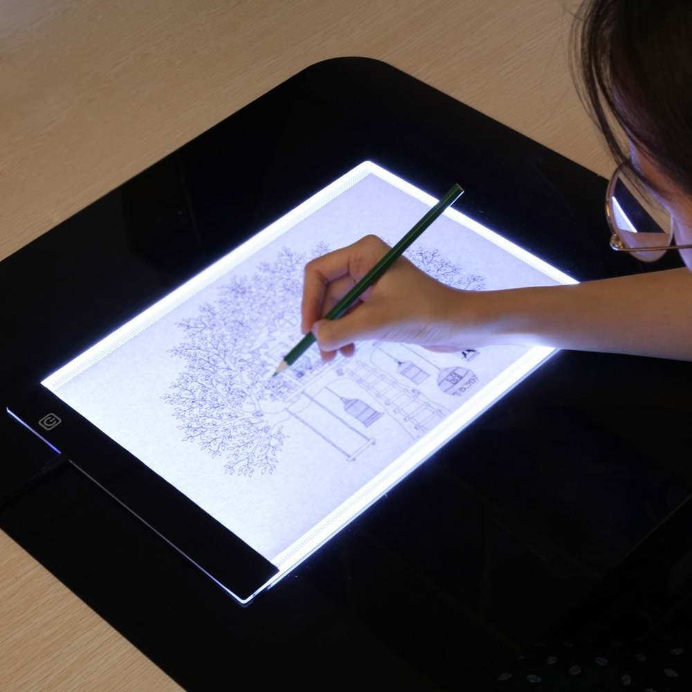 Grafische Tablet LED verlichte Tekentafel Ultra A4 tekentafel Tabletten licht Pad Schetsboek Leeg Canvas voor Schilderen