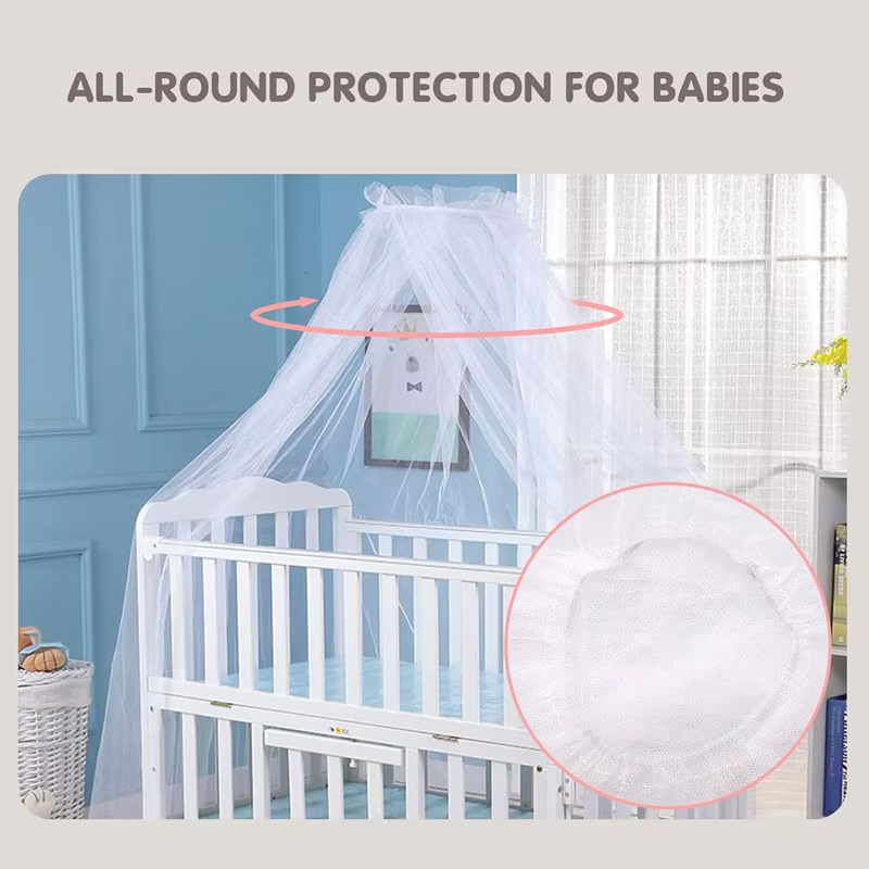 Summer Mosquito Net Baby Newborn Canopy Bed Net Stand Infant Cot Dome Mosquito Net Hang Bed Curtain Support Foldable Crib Tent