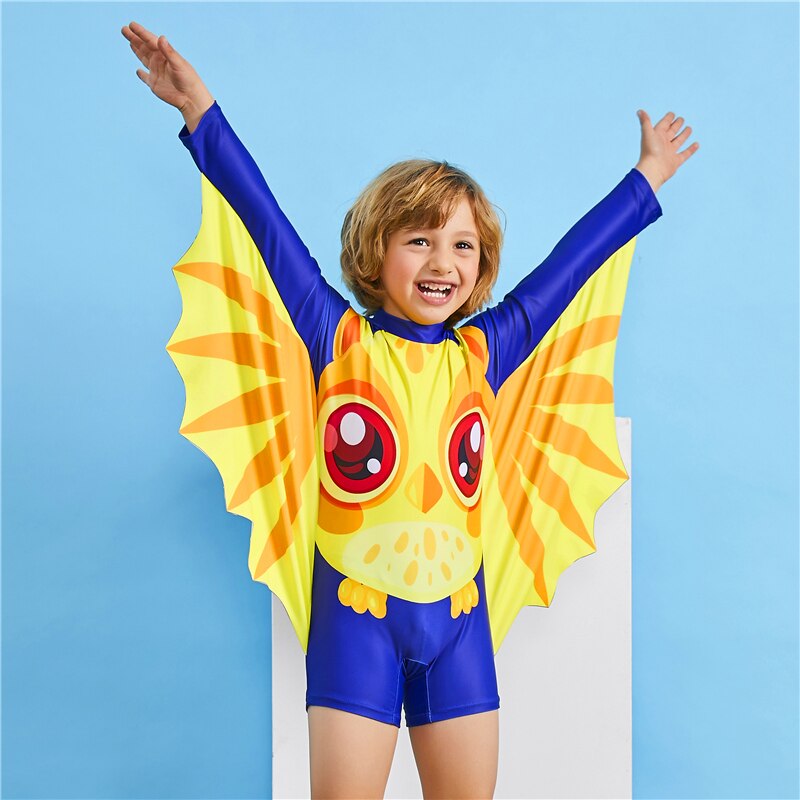 Jungen Bademode Kleinkinder Badeanzug Fledermaus Ärmel UV Sonne Schützen mit Hütte freundlicher Ein Stück Baby freundlicher Badeanzüge Kleidung Bademode