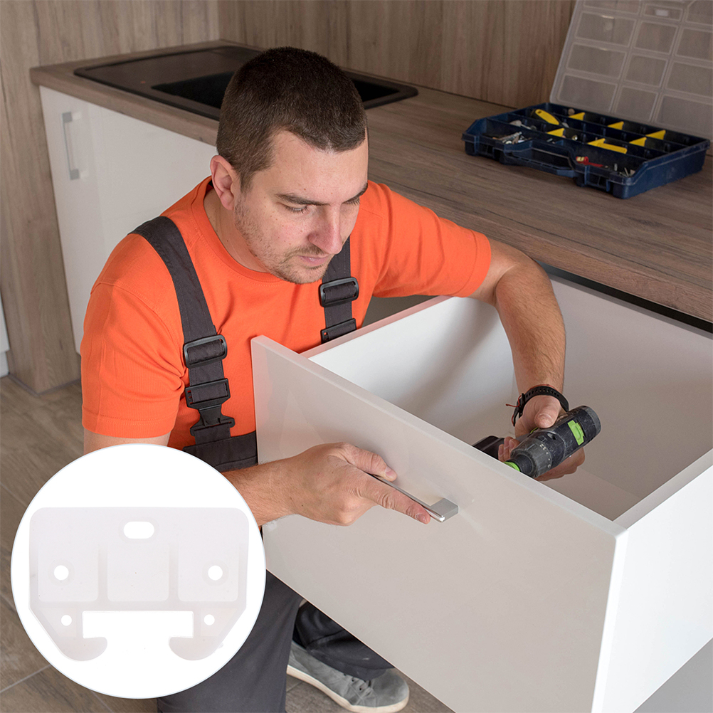 20pcs Drawer Rail Slides White Track Guides Furniture Slides Latches for Drawer Systems