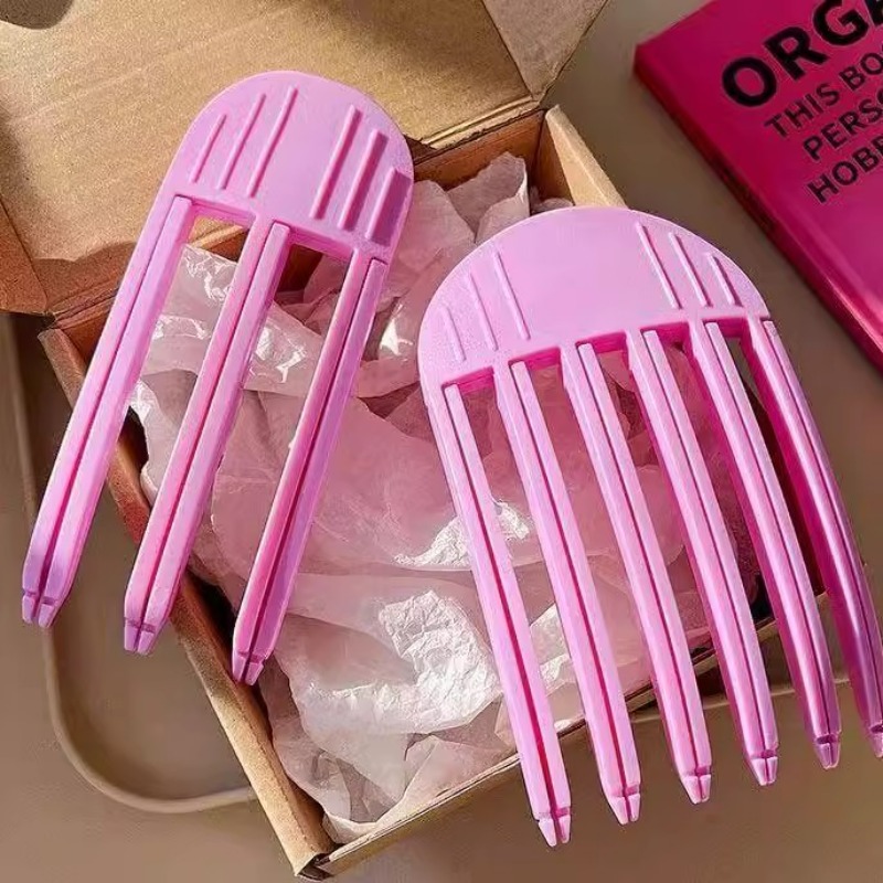 Peine con Clips de raíces de pelo esponjoso, peines de plástico para esculpir el viento, rizo de volumen Natural, 3 dientes, 6 dientes, artefactos superiores de calavera alta, peine de viento