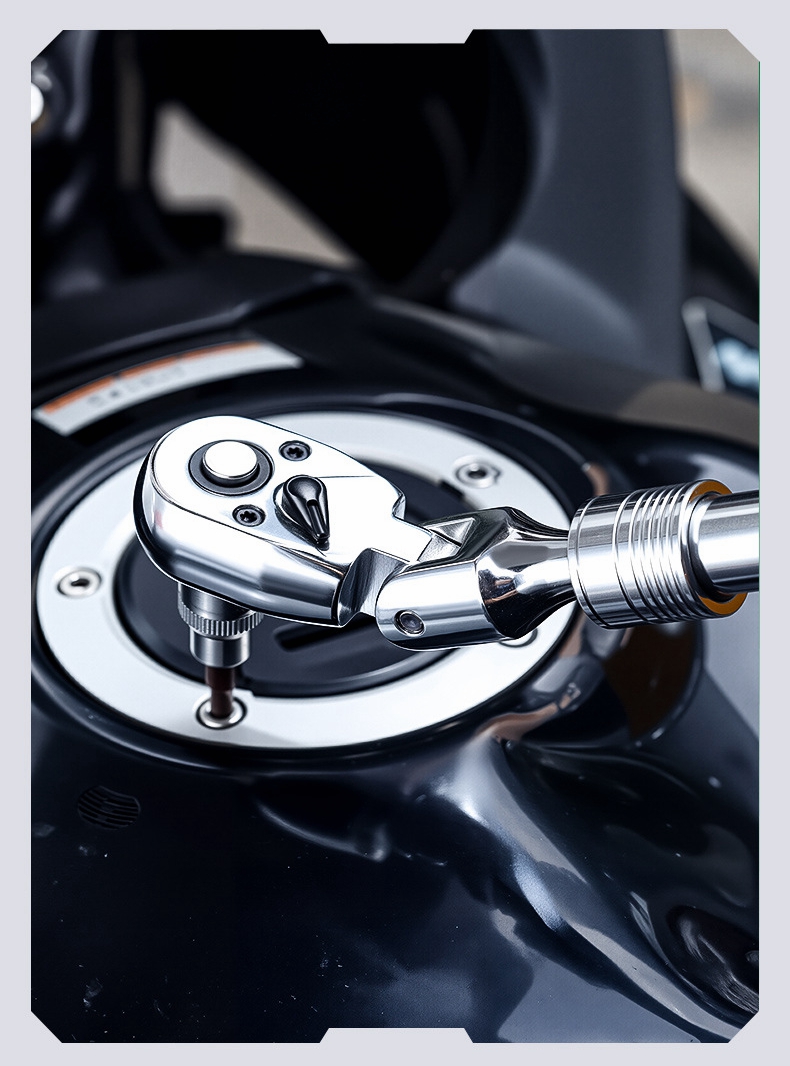 Drive Socket Drive Standaard ratelsleutel, 1/4,3/8,1/2 inch flexibele 72-tands uitschuifbare telescopische dopsleutel