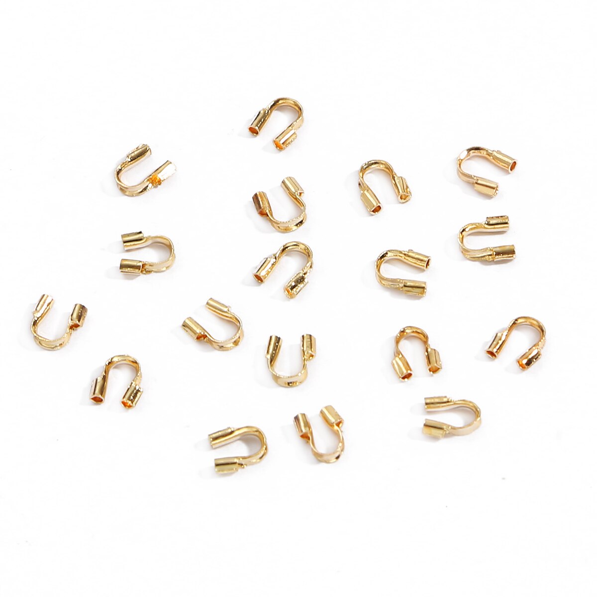 100Pcs 4X4Mm Draad Protectors Wire Guard Guardian Protectors Loops U-vorm E Einde Sluitingen Connector Voor sieraden Bevindingen Maken Diy: KC Gold