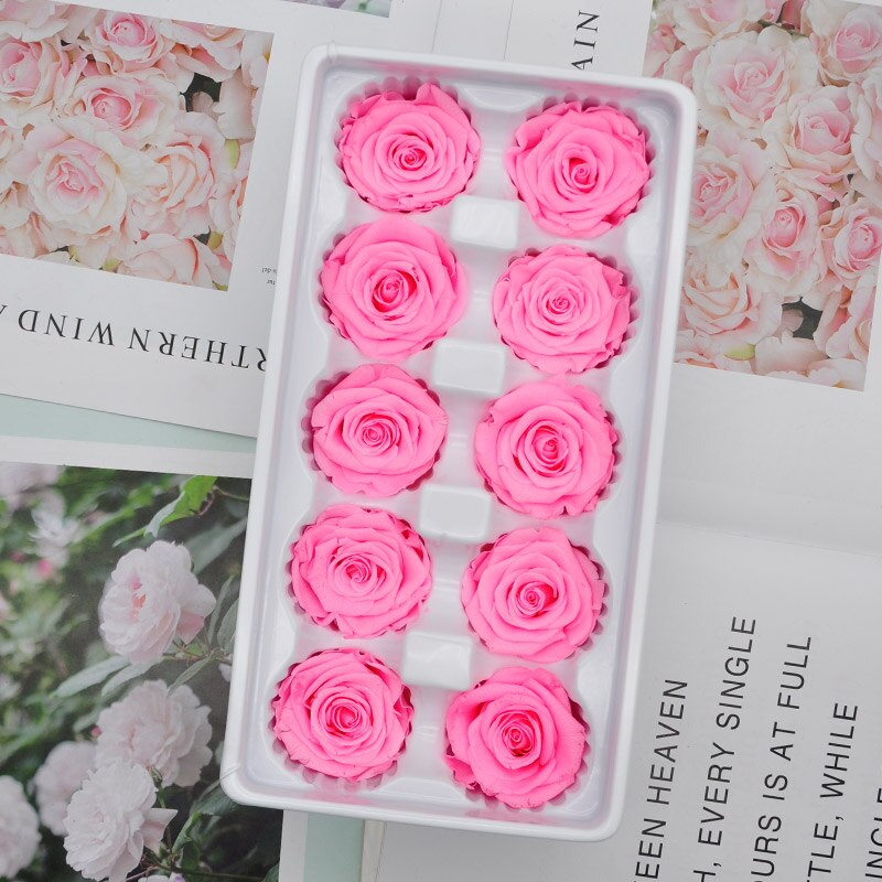10 st/kartong 4cm konserverade blommor ros blomma odödlig ros alla hjärtans dag evigt liv blomma nivå b: 5