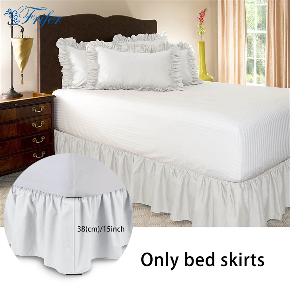 Ensfarvet børstet stof prinsesse sengetæpper uden sengeflade elastik bånd seng nederdel to størrelse 38cm højde sengetæppe