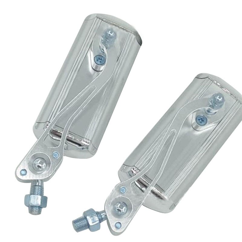 1 par 360 roterende fjellvei motorsykkel sykkel bakspeil sykling rektangel speil reflektor sykkel styre tilbehør: Sølv