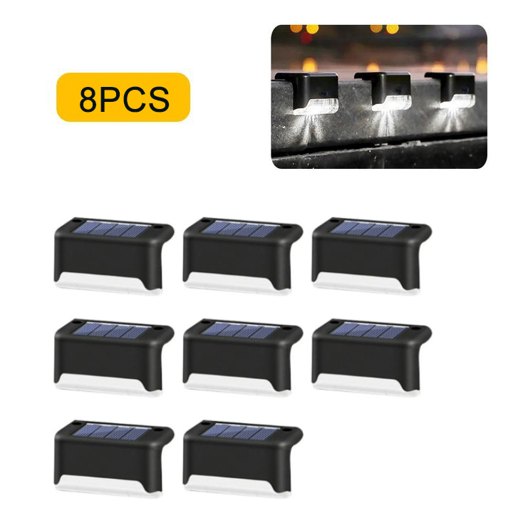 4/8/12 Stuks Led Solar Stap Lamp Outdoor Tuinverlichting Solar Trap Licht Waterdicht Hek Lamp decoratie Voor Patio Path Dek Trap: green